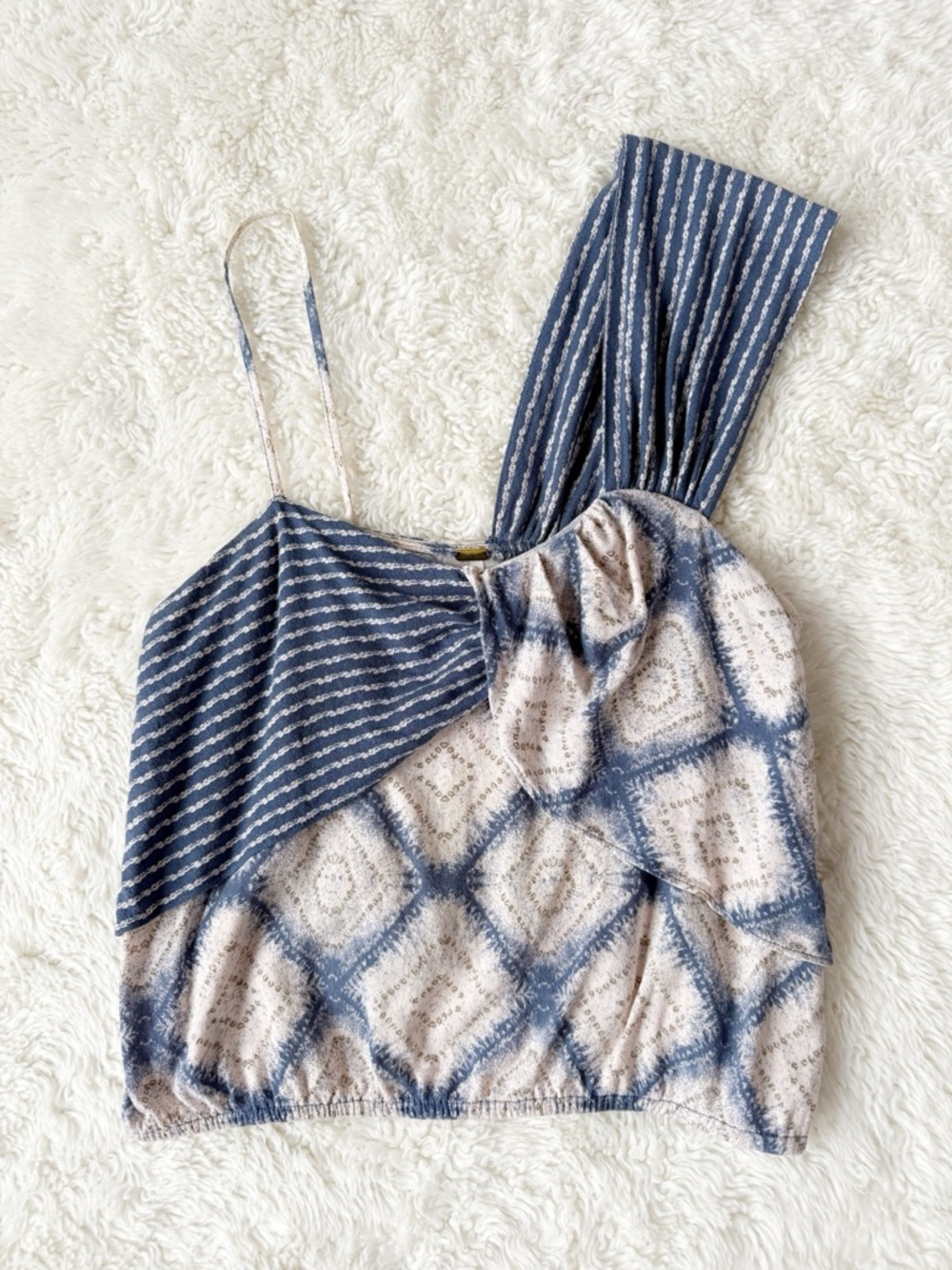 Free People Woman Blue Tie Dye Cami Top XS Boho Folk Festival Coastal Cowgirl - Picture 3 of 7